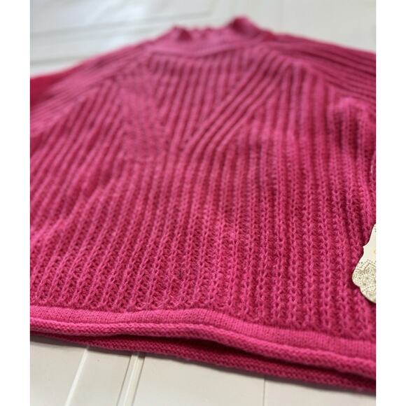 ALTAR'D STATE NWT Cropped Turtleneck Sweater Women's Size Medium Hot Pink - Picture 2 of 7